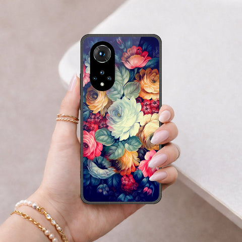 Honor 50 Cover - Floral Series 2 - HQ Ultra Shine Premium Infinity Glass Soft Silicon Borders Case