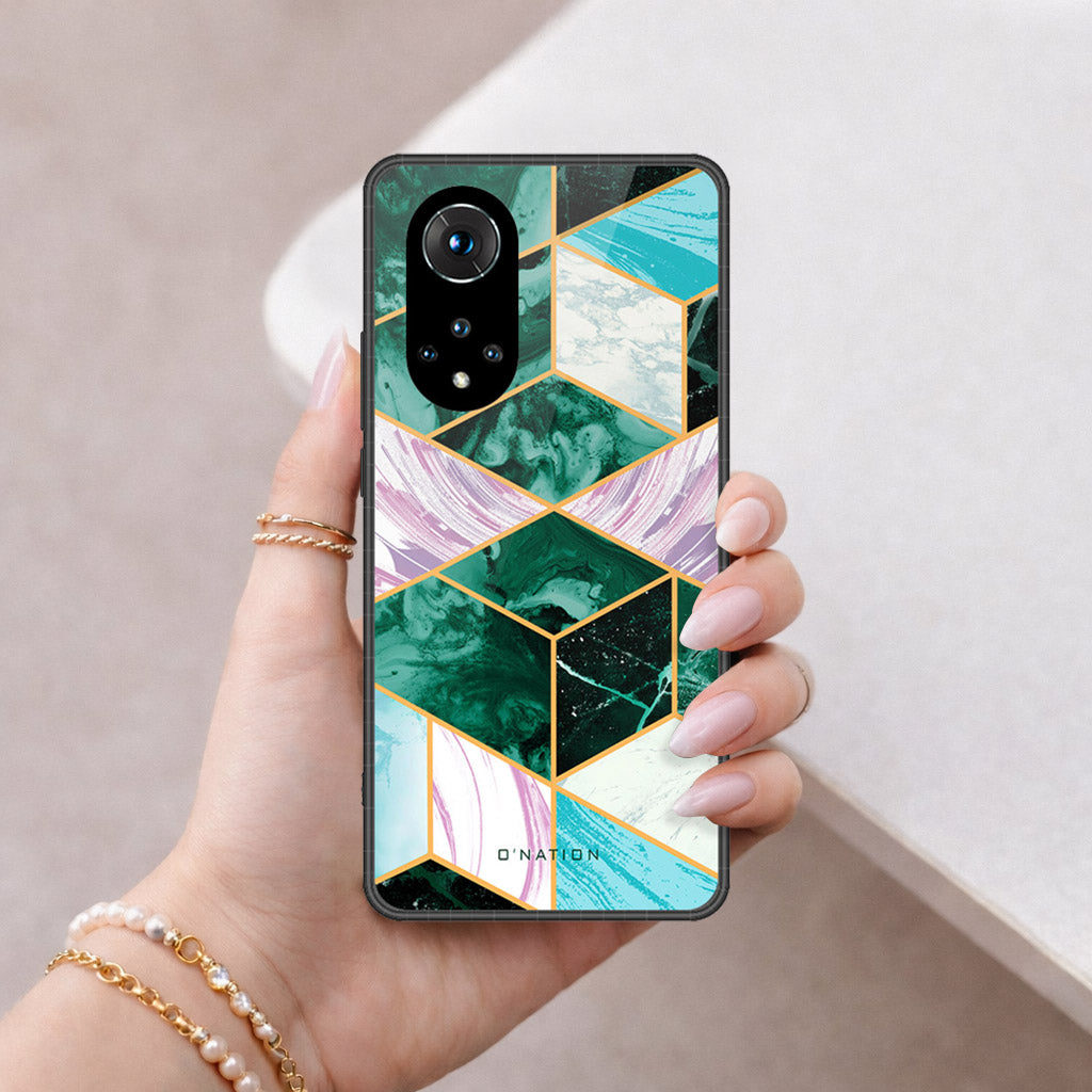 Honor 50 Cover - O'Nation Shades of Marble Series - HQ Ultra Shine Premium Infinity Glass Soft Silicon Borders Case