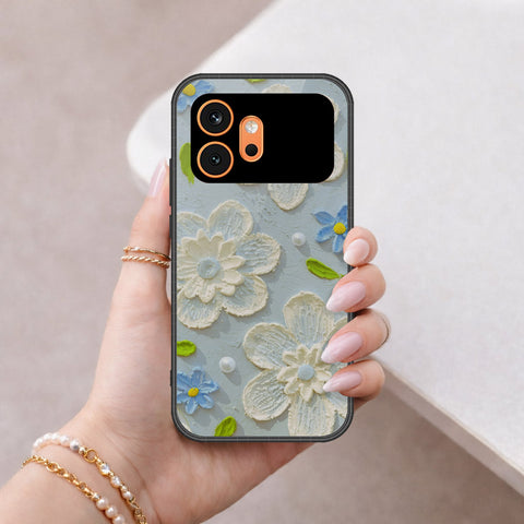 Honor 600 Cover - Floral Series - Design 3 - Sky Blue - HQ Premium Shine Durable Shatterproof Case