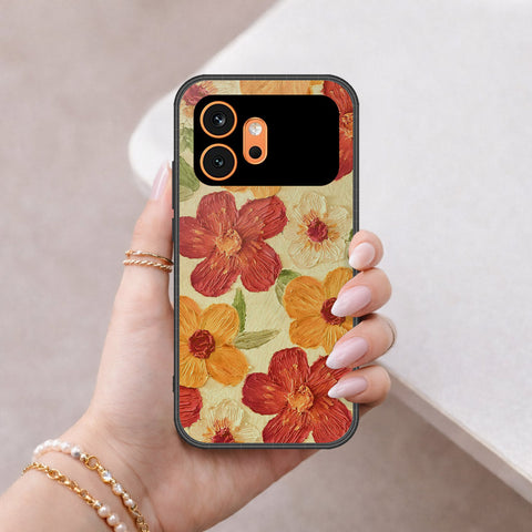 Honor 600 Cover - Floral Series - Design 6 - Red & Orange - HQ Premium Shine Durable Shatterproof Case