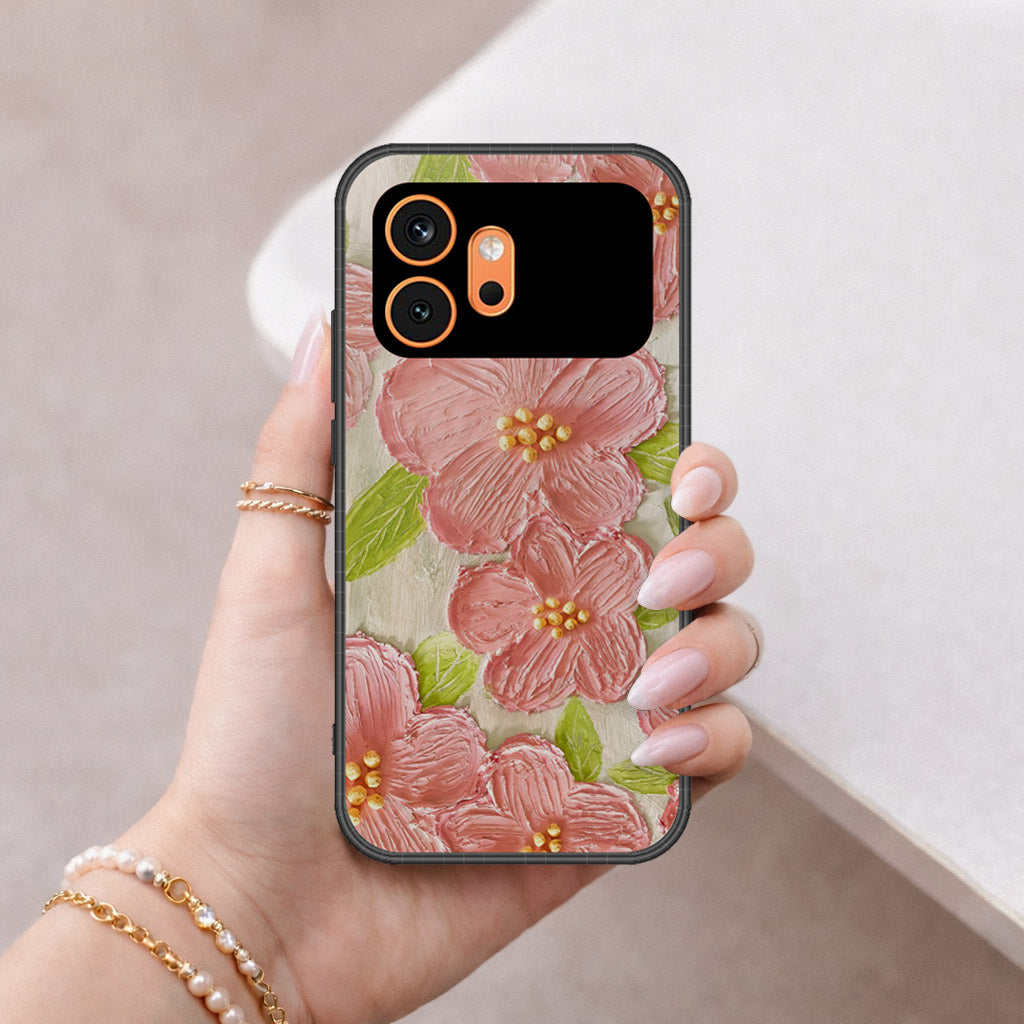 Honor 600 Cover - Floral Series - Design 9 - Pink & Green - HQ Premium Shine Durable Shatterproof Case