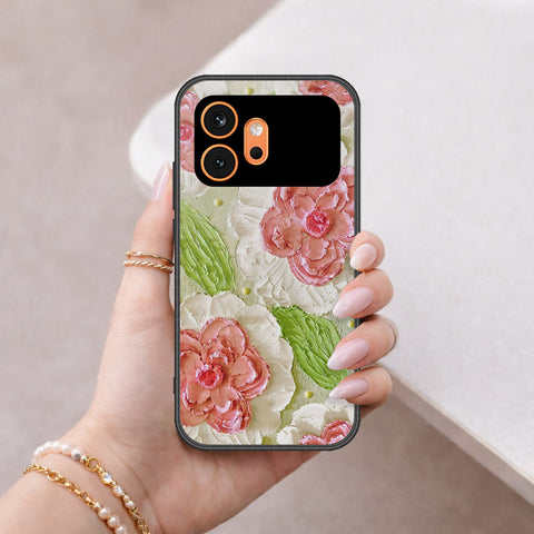 Honor 600 Cover - Floral Series - Design 13 - Offwhite & Green - HQ Premium Shine Durable Shatterproof Case