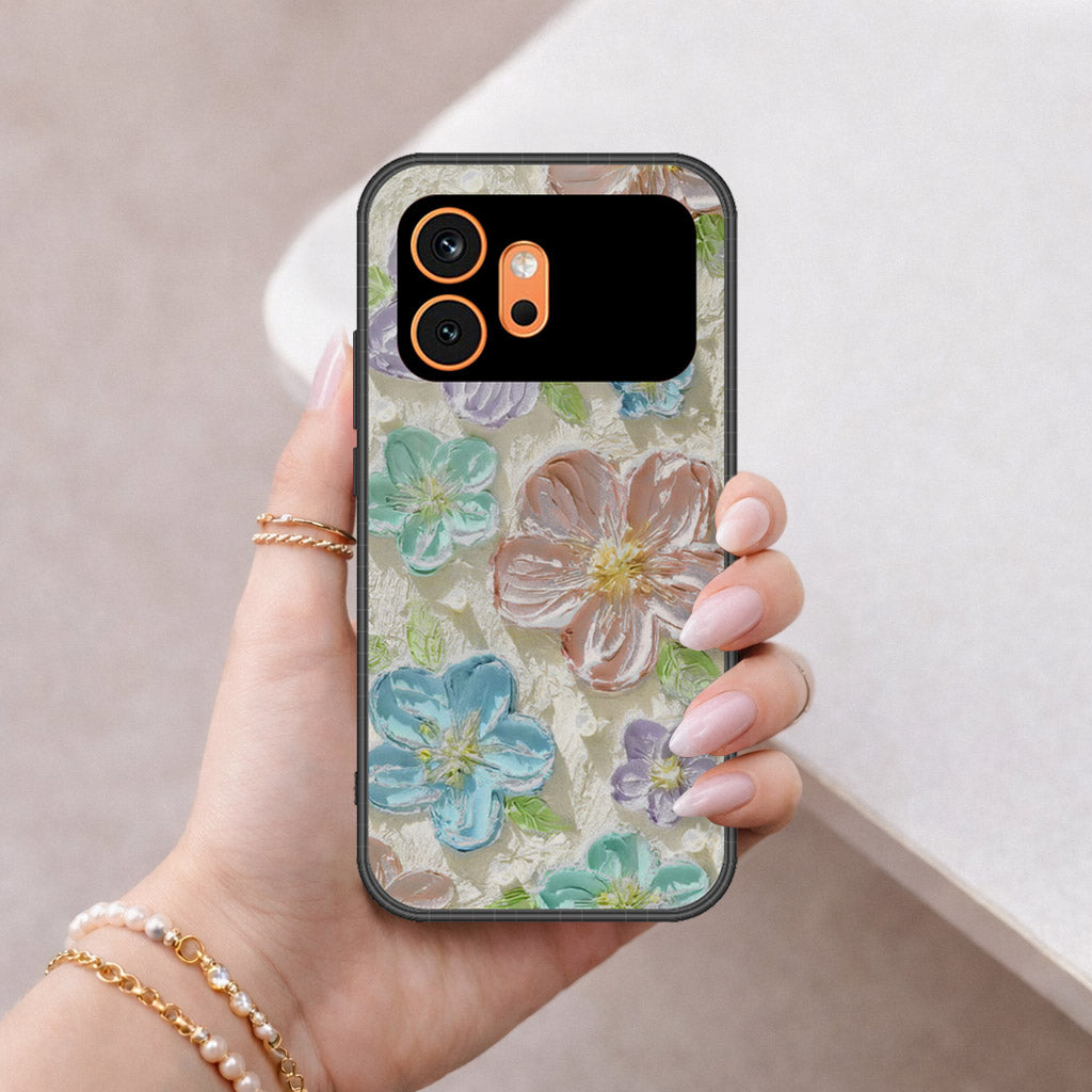 Honor 600 Cover - Floral Series - Design 14 - Blue & Purple - HQ Premium Shine Durable Shatterproof Case
