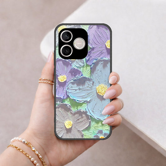 Honor 600 Lite Cover - Floral Series - Design 1 - Purple & Aqua - HQ Premium Shine Durable Shatterproof Case