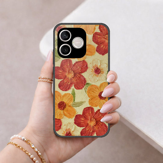 Honor 600 Lite Cover - Floral Series - Design 6 - Red & Orange - HQ Premium Shine Durable Shatterproof Case