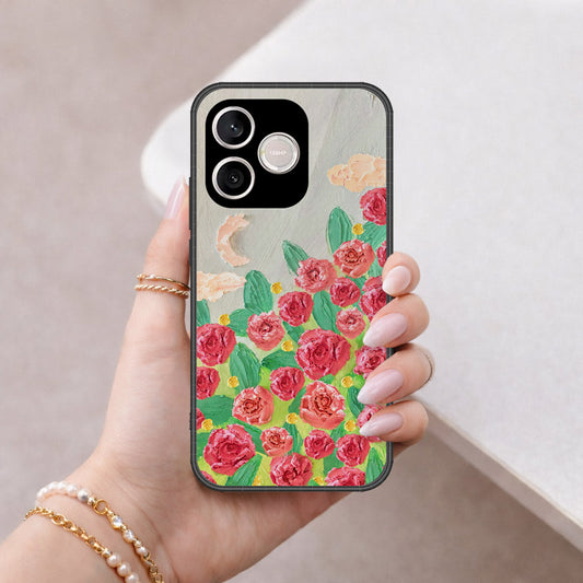Honor 600 Lite Cover - Floral Series - Design 10 - Red & Green - HQ Premium Shine Durable Shatterproof Case