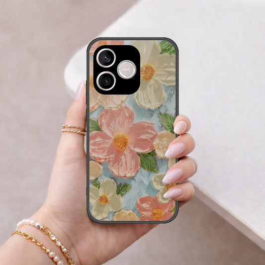 Honor 600 Lite Cover - Floral Series - Design 16 - Cyan & Pink - HQ Premium Shine Durable Shatterproof Case