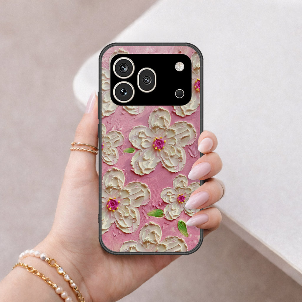 Honor 600 Pro Cover - Floral Series - Design 5 - Pink & White - HQ Premium Shine Durable Shatterproof Case