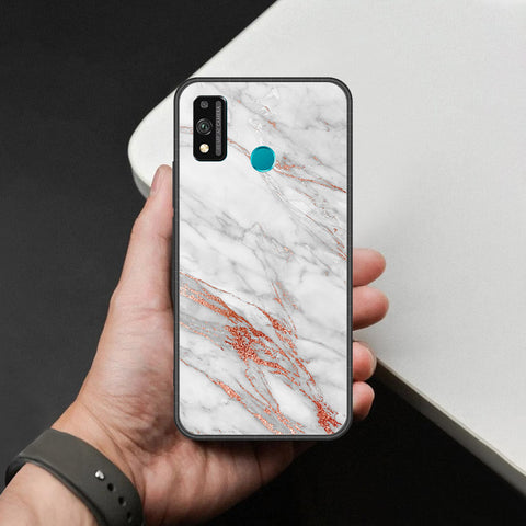 Honor 9X Lite Cover - White Marble Series - HQ Ultra Shine Premium Infinity Glass Soft Silicon Borders Case