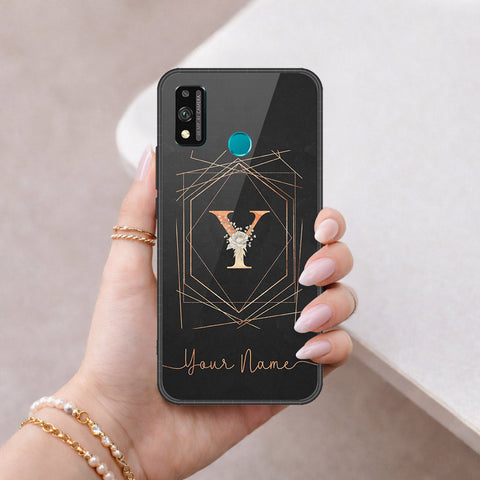 Honor 9X Lite Cover - Personalized Alphabet Series - HQ Ultra Shine Premium Infinity Glass Soft Silicon Borders Case