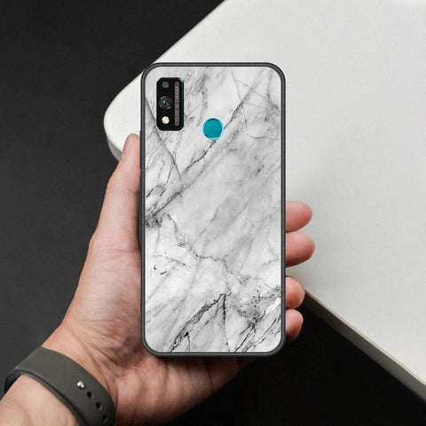 Honor 9X Lite Cover - White Marble Series - HQ Ultra Shine Premium Infinity Glass Soft Silicon Borders Case