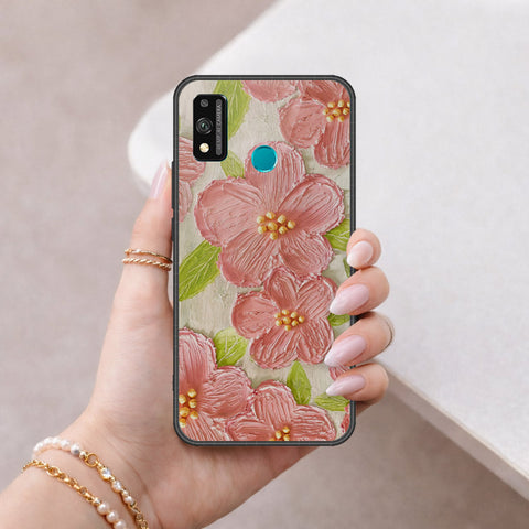 Honor 9X Lite Cover - Floral Series - Design 9 - Pink & Green - HQ Ultra Shine Premium Infinity Glass Soft Silicon Borders Case