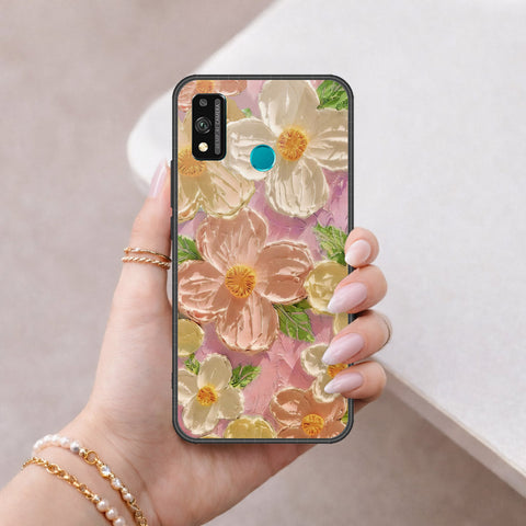 Honor 9X Lite Cover - Floral Series - Design 11 - White & Green - HQ Ultra Shine Premium Infinity Glass Soft Silicon Borders Case