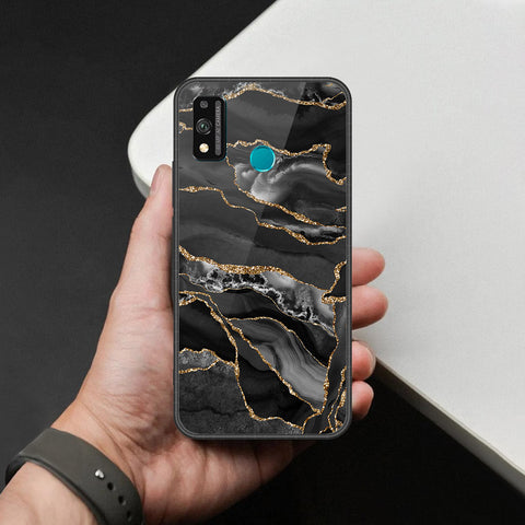 Honor 9X Lite Cover - Black Marble Series - HQ Ultra Shine Premium Infinity Glass Soft Silicon Borders Case