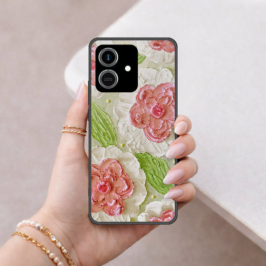 Honor Play 10 4G Cover - Floral Series - Design 13 - Offwhite & Green - HQ Premium Shine Durable Shatterproof Case
