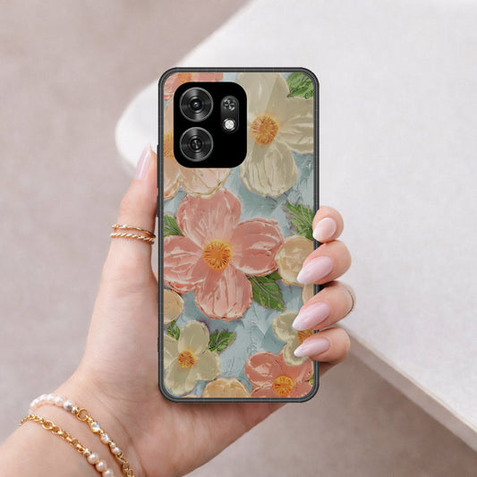Honor X6d Cover - Floral Series - Design 16 - Cyan & Pink - HQ Premium Shine Durable Shatterproof Case