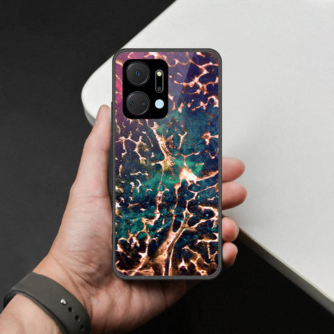 Honor X7a Cover - Colorful Marble Series - HQ Premium Shine Durable Shatterproof Case