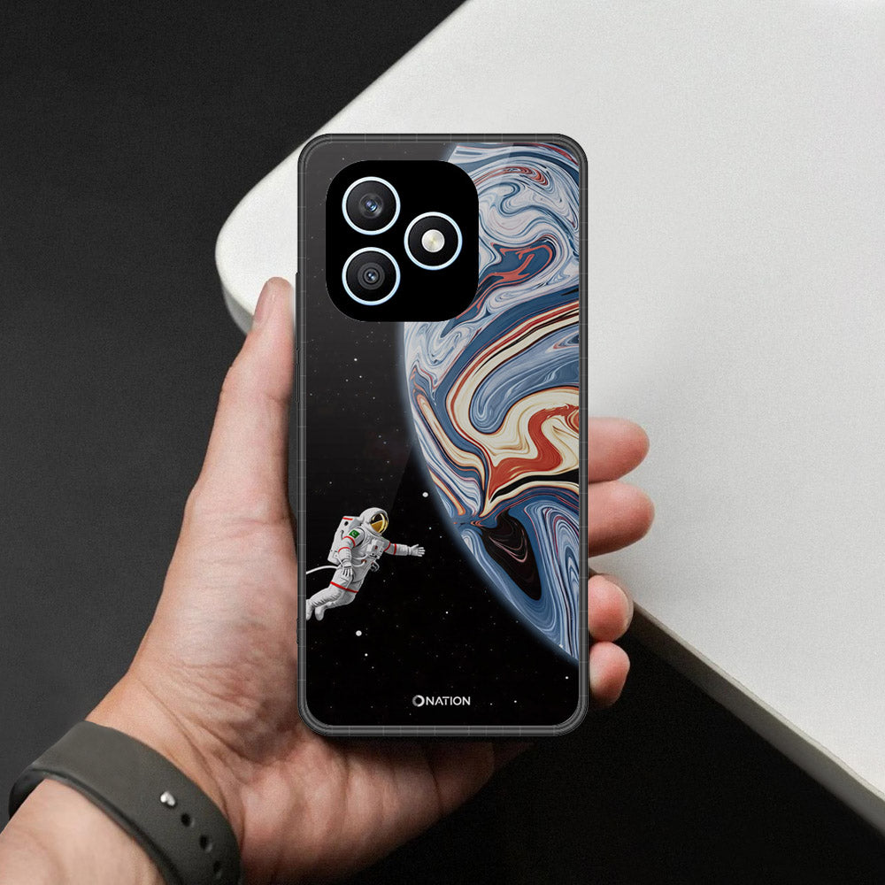Honor X8d Cover - Cosmic Marble Astronaut Design - HQ Ultra Shine Premium Infinity Glass Soft Silicon Borders Case