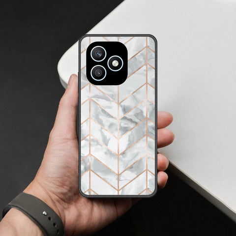 Honor X8d Cover - White Marble Series 2 - HQ Ultra Shine Premium Infinity Glass Soft Silicon Borders Case