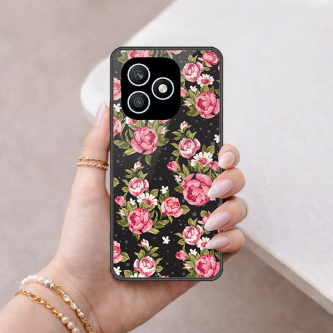 Honor X8d Cover - Floral Series - HQ Ultra Shine Premium Infinity Glass Soft Silicon Borders Case