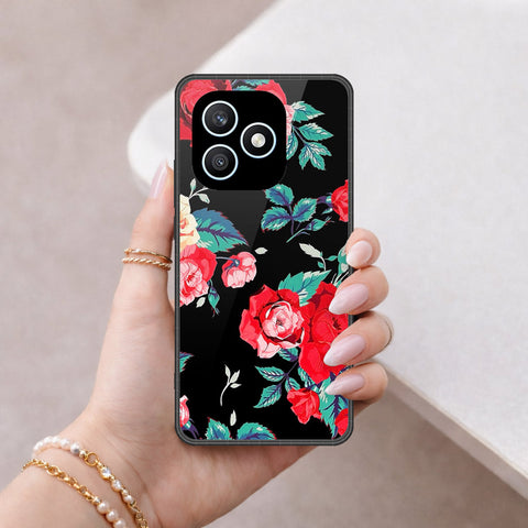 Honor X8d Cover - Floral Series - HQ Ultra Shine Premium Infinity Glass Soft Silicon Borders Case