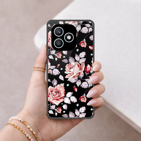 Honor X8d Cover - Floral Series - HQ Ultra Shine Premium Infinity Glass Soft Silicon Borders Case