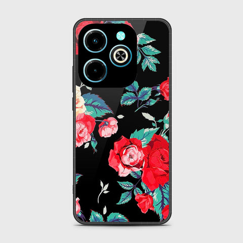 Infinix Hot 40i Cover - Floral Series - HQ Premium Shine Premium Infinity Glass Soft Silicon Borders Case