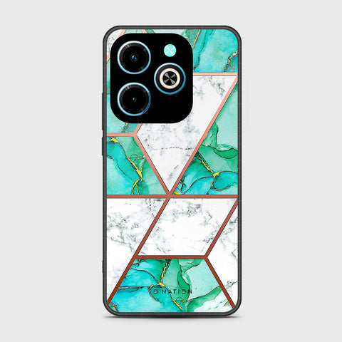 Infinix Hot 40i Cover - O'Nation Shades of Marble Series - HQ Premium Shine Premium Infinity Glass Soft Silicon Borders Case