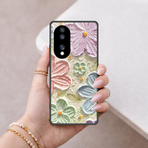 Huawei Honor 70 Cover - Floral Series - Design 15 - Blue & Green - HQ Premium Shine Durable Shatterproof Case