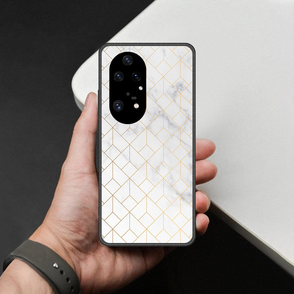Huawei P50 Pro Cover - White Marble Series 2 - HQ Premium Shine Durable Shatterproof Case