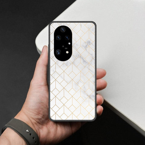 Huawei P50 Pro Cover - White Marble Series 2 - HQ Premium Shine Durable Shatterproof Case