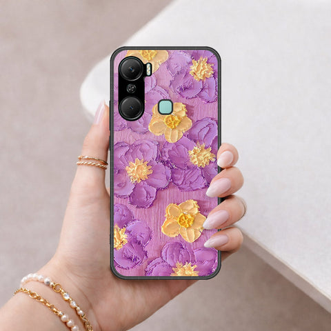 Infinix Hot 12 Pro Cover - Floral Series - Design 8 - Purple & Yellow - HQ Premium Shine Durable Shatterproof Case