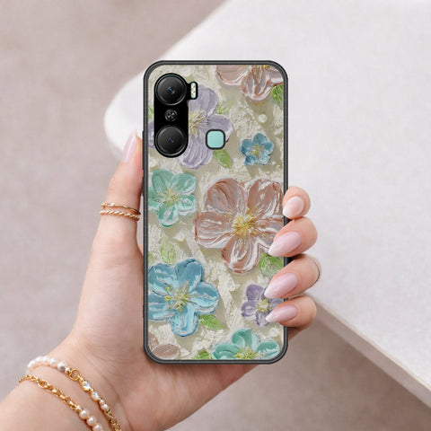 Infinix Hot 12 Pro Cover - Floral Series - Design 14 - Blue & Purple - HQ Premium Shine Durable Shatterproof Case