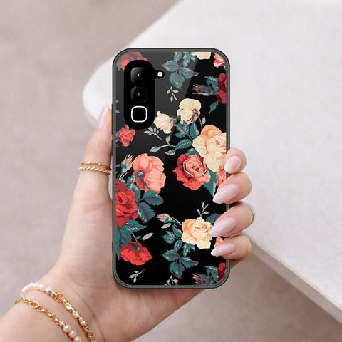 Infinix Hot 70 Cover - Floral Series 2 - HQ Ultra Shine Premium Infinity Glass Soft Silicon Borders Case