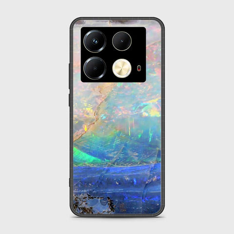 Infinix Note 40 Cover- Colorful Marble Series - HQ Ultra Shine Premium Infinity Glass Soft Silicon Borders Case