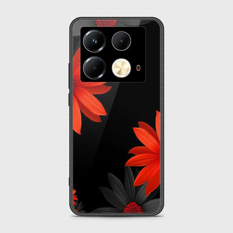 Infinix Note 40 Cover- Floral Series 2 - HQ Ultra Shine Premium Infinity Glass Soft Silicon Borders Case
