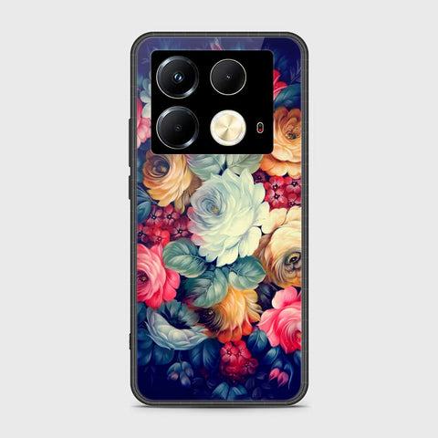 Infinix Note 40 Cover- Floral Series 2 - HQ Ultra Shine Premium Infinity Glass Soft Silicon Borders Case