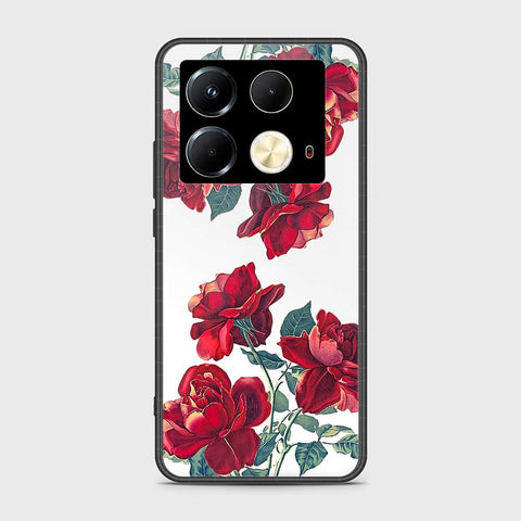Infinix Note 40 Cover- Floral Series 2 - HQ Ultra Shine Premium Infinity Glass Soft Silicon Borders Case