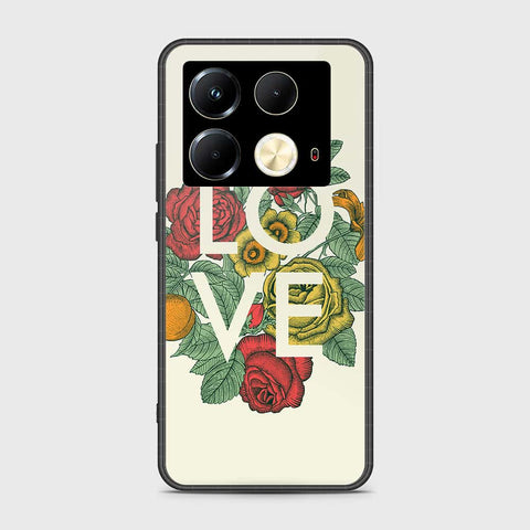 Infinix Note 40 Cover- Floral Series 2 - HQ Ultra Shine Premium Infinity Glass Soft Silicon Borders Case