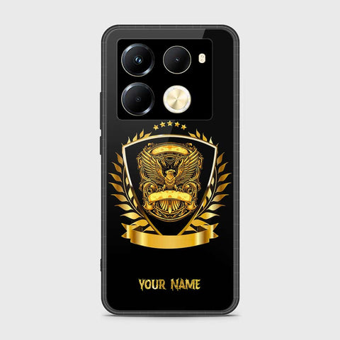 Infinix Note 40 Pro Cover- Gold Series - HQ Ultra Shine Premium Infinity Glass Soft Silicon Borders Case