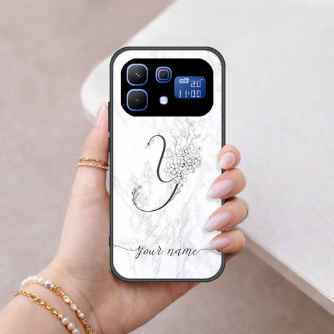Infinix Note 60 Cover - Personalized Alphabet Series - HQ Ultra Shine Premium Infinity Glass Soft Silicon Borders Case