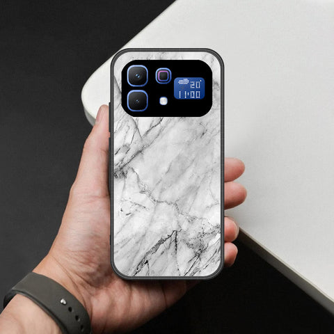 Infinix Note 60 Pro Cover - White Marble Series - HQ Ultra Shine Premium Infinity Glass Soft Silicon Borders Case