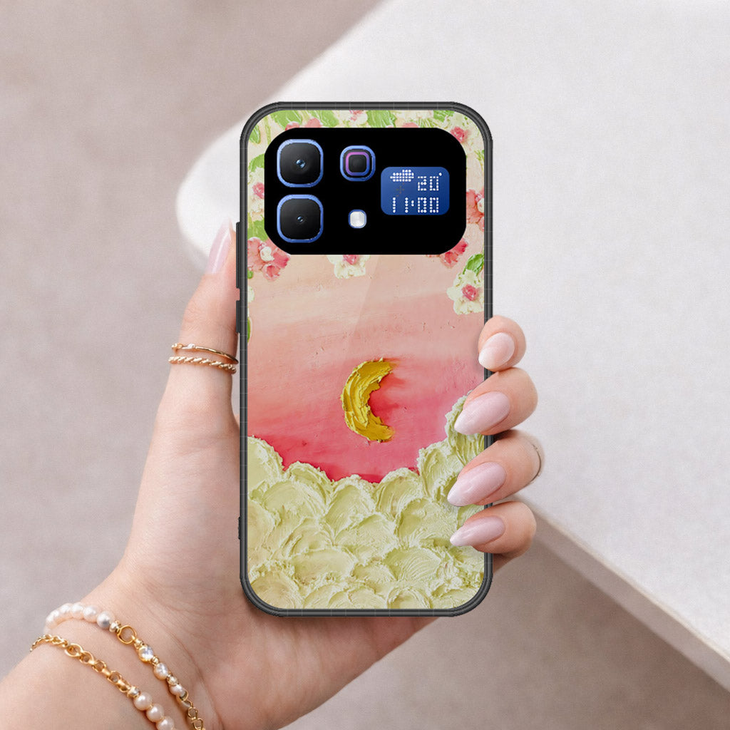 Infinix Note 60 Pro Cover - Floral Series - Design 7 - Pink & Yellow - HQ Ultra Shine Premium Infinity Glass Soft Silicon Borders Case
