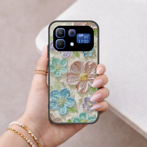 Infinix Note 60 Pro Cover - Floral Series - Design 14 - Blue & Purple - HQ Ultra Shine Premium Infinity Glass Soft Silicon Borders Case