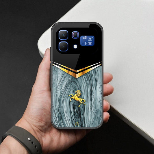 Infinix Note 60 Pro Cover - Majestic Royal V Design - HQ Ultra Shine Premium Infinity Glass Soft Silicon Borders Case