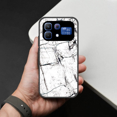 Infinix Note 60 Cover - White Marble Series 2 - HQ Ultra Shine Premium Infinity Glass Soft Silicon Borders Case