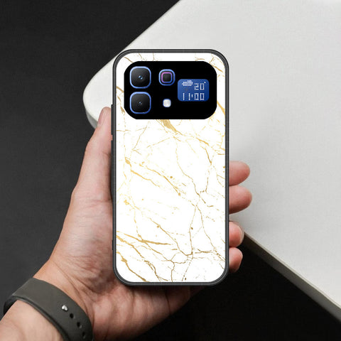 Infinix Note 60 Cover - White Marble Series 2 - HQ Ultra Shine Premium Infinity Glass Soft Silicon Borders Case