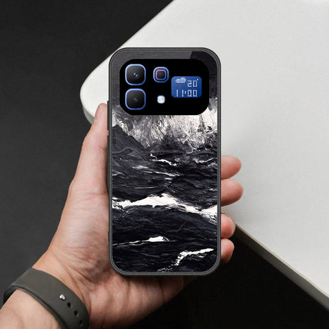 Infinix Note 60 Cover - Black Marble Series - HQ Ultra Shine Premium Infinity Glass Soft Silicon Borders Case