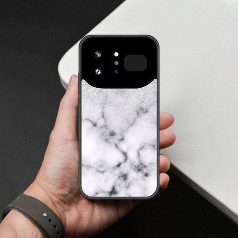 Infinix Note 60 Ultra Cover - White Marble Series - HQ Ultra Shine Premium Infinity Glass Soft Silicon Borders Case
