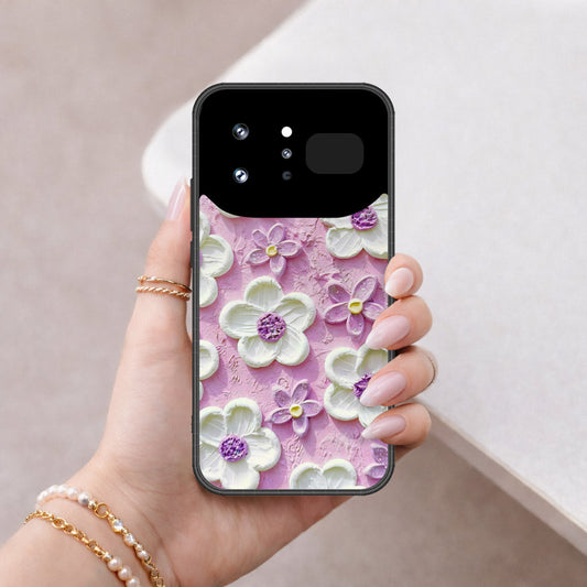 Infinix Note 60 Ultra Cover - Floral Series - Design 4 - Purple & White - HQ Ultra Shine Premium Infinity Glass Soft Silicon Borders Case